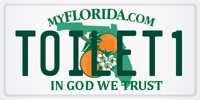 FL license plate TOILET1