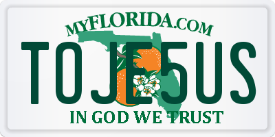 FL license plate TOJE5US