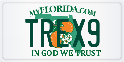 FL license plate TREX9