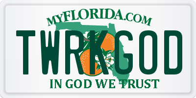 FL license plate TWRKGOD