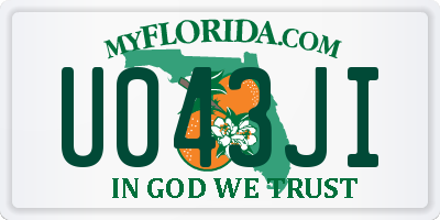 FL license plate U043JI