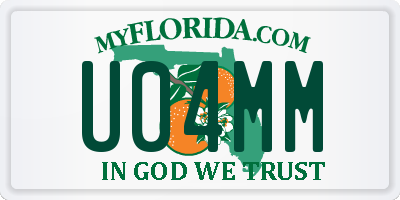 FL license plate U04MM