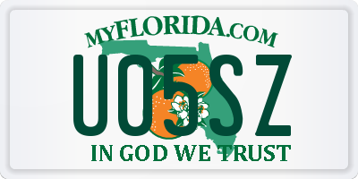 FL license plate U05SZ