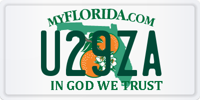 FL license plate U29ZA