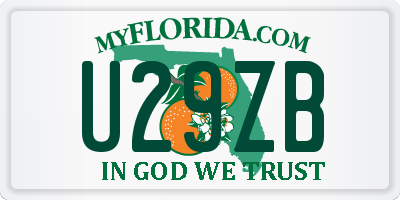 FL license plate U29ZB