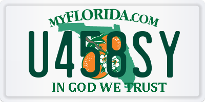 FL license plate U458SY