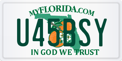 FL license plate U45BSY