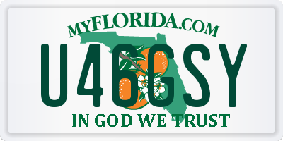 FL license plate U46GSY