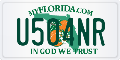 FL license plate U504NR