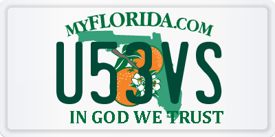 FL license plate U53VS