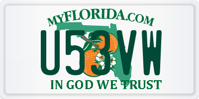 FL license plate U53VW