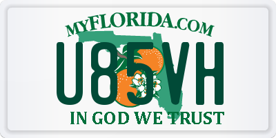 FL license plate U85VH