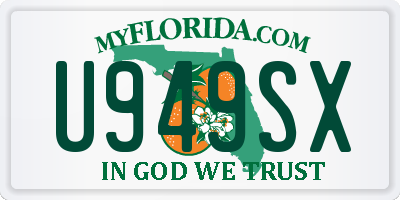 FL license plate U949SX