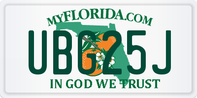 FL license plate UBG25J