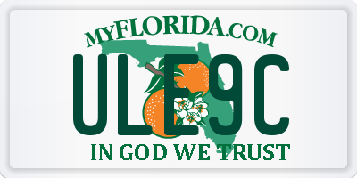 FL license plate ULE9C