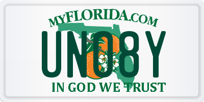 FL license plate UN08Y