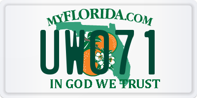 FL license plate UW071