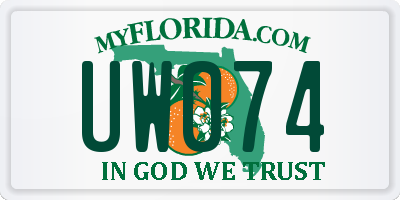 FL license plate UW074