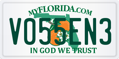 FL license plate V055EN3