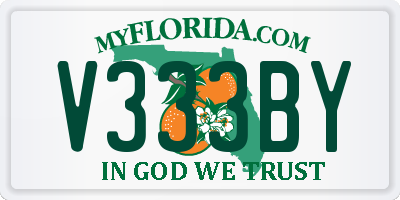 FL license plate V333BY