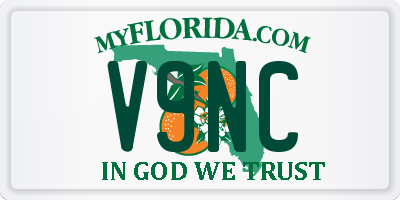 FL license plate V9NC