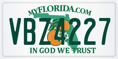 FL license plate VBZ4227