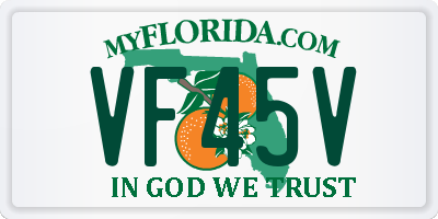 FL license plate VF45V