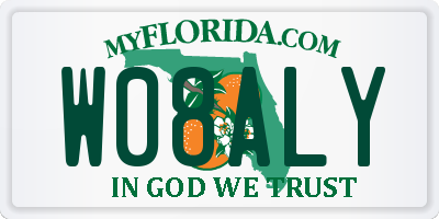 FL license plate W08ALY