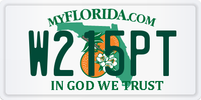 FL license plate W215PT