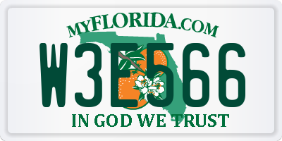 FL license plate W3E566
