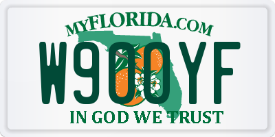 FL license plate W90OYF