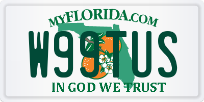 FL license plate W99TUS