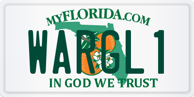 FL license plate WARGL1