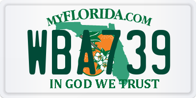 FL license plate WBA739