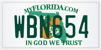FL license plate WBN654