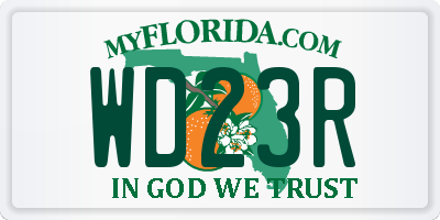 FL license plate WD23R