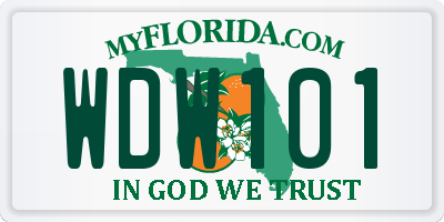 FL license plate WDW101