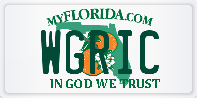 FL license plate WGRIC