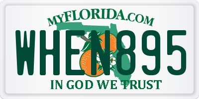 FL license plate WHEN895