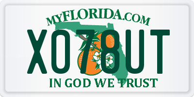 FL license plate X078UT