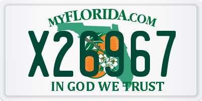 FL license plate X26967