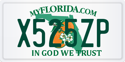FL license plate X525ZP