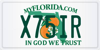 FL license plate X75IR