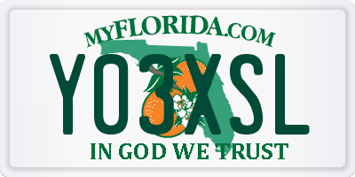 FL license plate Y03XSL