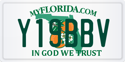 FL license plate Y19BBV