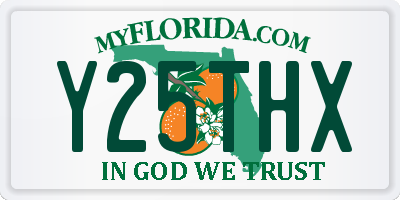 FL license plate Y25THX