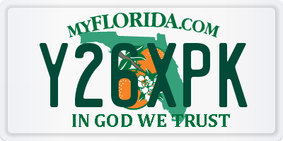 FL license plate Y26XPK