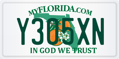 FL license plate Y305XN