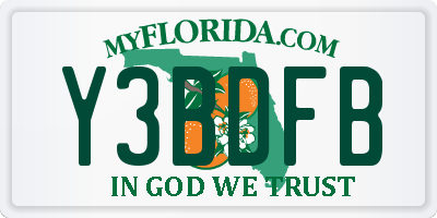 FL license plate Y3BDFB