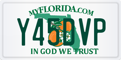 FL license plate Y45DVP